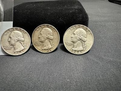 1963 AND 1964 .900 SILVER QUARTERS