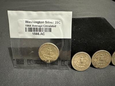 1963 AND 1964 .900 SILVER QUARTERS