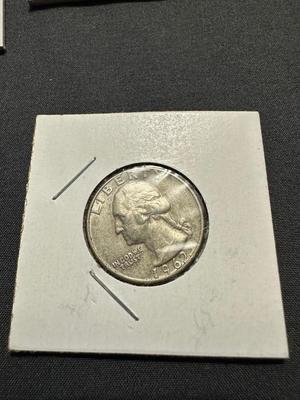 1959, 1960 DIMES AND 1962 QUARTER - .900 SILVER