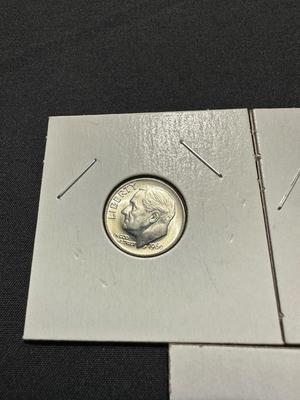 1959, 1960 DIMES AND 1962 QUARTER - .900 SILVER