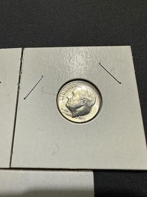 1959, 1960 DIMES AND 1962 QUARTER - .900 SILVER