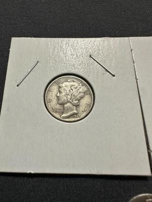 1941, 1942 AND 1945 MERCURY DIMES - .900 SILVER