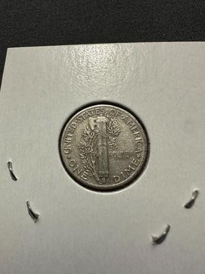 1941, 1942 AND 1945 MERCURY DIMES - .900 SILVER
