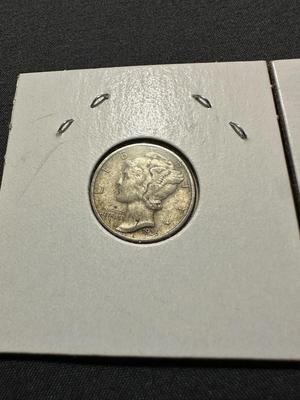 1936, 1937 AND 1943 MERCURY DIMES - .900 SILVER