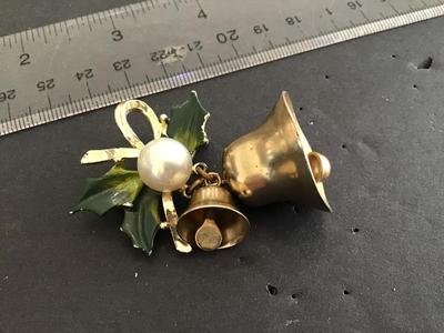 Vintage Bell Holiday Brooch