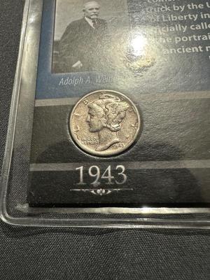 1943, 1944 AND 1945 MERCURY DIMES - .900 SILVER