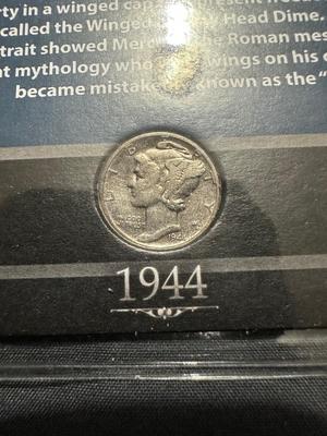 1943, 1944 AND 1945 MERCURY DIMES - .900 SILVER