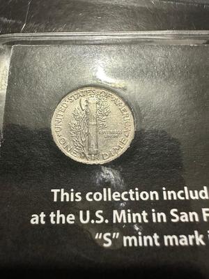 1943, 1944 AND 1945 MERCURY DIMES - .900 SILVER