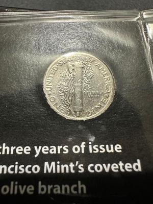 1943, 1944 AND 1945 MERCURY DIMES - .900 SILVER