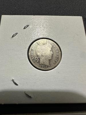 1911, 1913 AND 1916 BARBER DIMES - .900 SILVER
