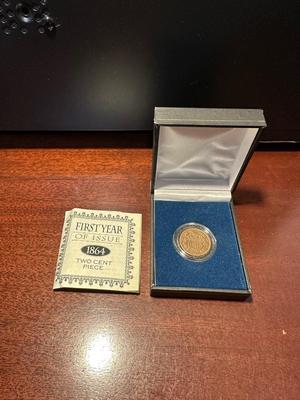 1864 FIRST YEAR OF ISSUE 2 CENT PIECE