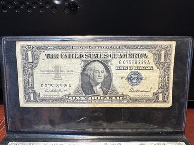 1957 $1 SILVER CERTIFICATE AND 1963 $5 RED SEAL