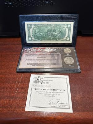 2013 $2 BILL AND 1976 BICENTENNIAL QUARTER AND HALF DOLLAR