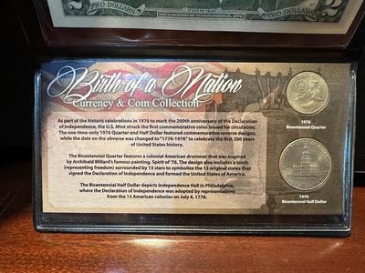 2013 $2 BILL AND 1976 BICENTENNIAL QUARTER AND HALF DOLLAR