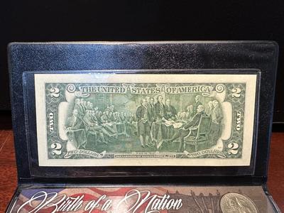 2013 $2 BILL AND 1976 BICENTENNIAL QUARTER AND HALF DOLLAR