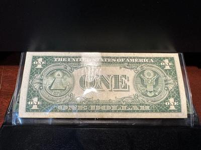 1935 $1 BLUE SEAL, 1902 INDIAN HEAD PENNY, 1911 LIBERTY HEAD NICKEL, 1935 BUFFALO NICKEL AND 1900 BARBER DIME