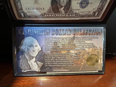 1957 $1 BLUE SEAL AND 2007 DOLLAR COIN