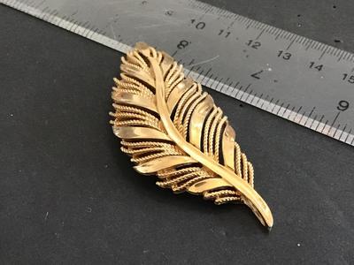 Crown Trafari Vintage Gold Tone Brooch