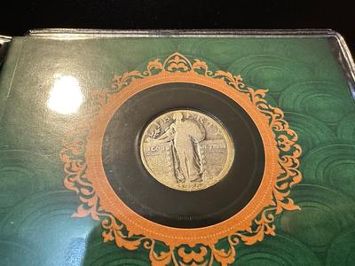 1925 SILVER STANDING LIBERTY QUARTER AND 1899 BARBER SILVER QUARTER