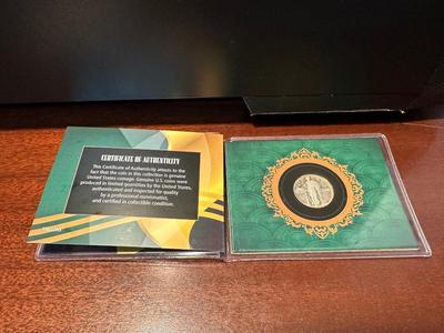 1925 SILVER STANDING LIBERTY QUARTER AND 1899 BARBER SILVER QUARTER