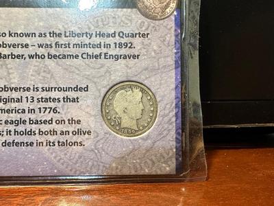 1925 SILVER STANDING LIBERTY QUARTER AND 1899 BARBER SILVER QUARTER