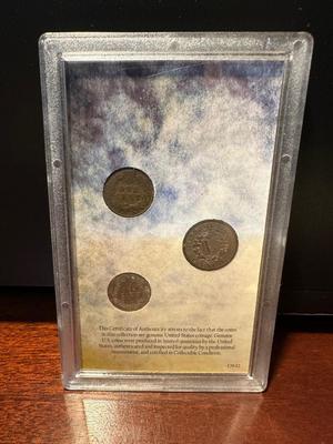 1903 SILVER BARBER DIME, 1912 LIBERTY HEAD NICKEL AND 1906 INDIAN HEAD PENNY