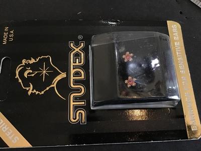 Gold Plated Aurora Borealis Daisy Earrings