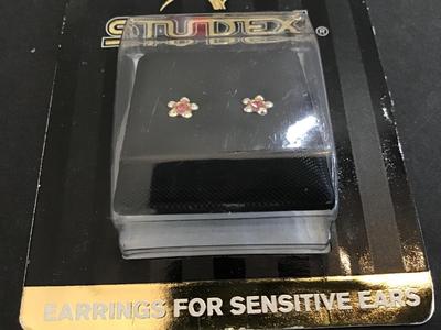 Gold Plated Aurora Borealis Daisy Earrings