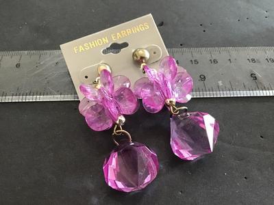 Vintage Earrings On Card. Statement