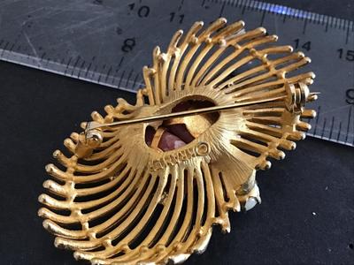 Kramer Rose Quartz Cultured Pearl Prong Set Vintage Signed