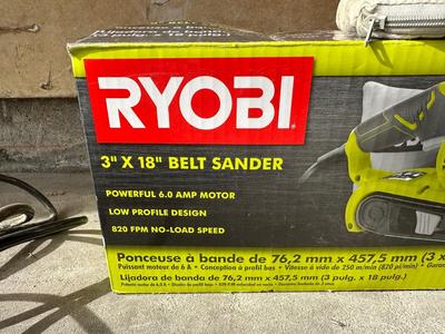 RYOBI 3” x 18” BELT SANDER AND SHOPMATE 7-1/4” SAW