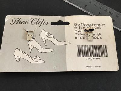 Vintage Shoe clips on Card