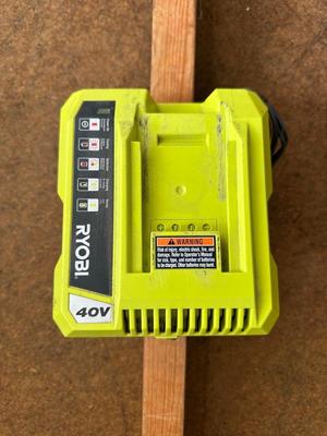 RYOBI CORDLESS WEED WACKER WITH 40v LITHIUM BATTERY AND CHARGER