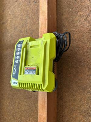 RYOBI CORDLESS WEED WACKER WITH 40v LITHIUM BATTERY AND CHARGER