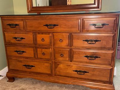 Maple House Hard Rock Maple Dresser and Mirror