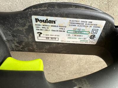 POULAN 1.5HP 14” ELECTRIC CHAINSAW WITH EXTENSION CORD