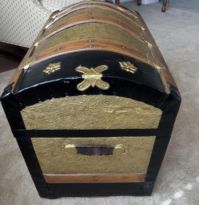 Antique Steamer Trunk Treasure Chest