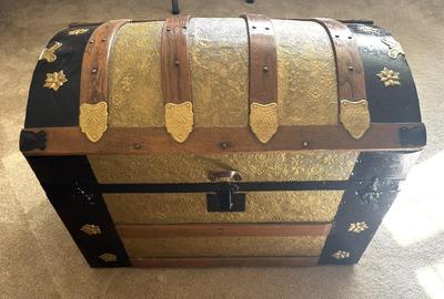 Antique Steamer Trunk Treasure Chest