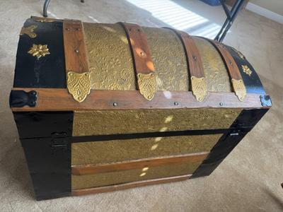 Antique Steamer Trunk Treasure Chest