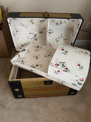 Antique Steamer Trunk Treasure Chest