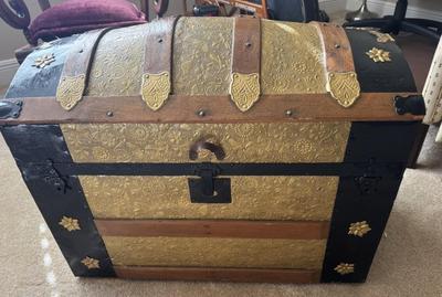 Antique Steamer Trunk Treasure Chest