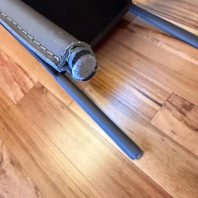 Six Mink Hued Leather Side Chairs