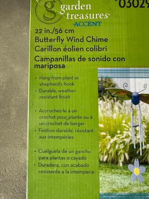 BRAND NEW 22” BUTTERFLY WIND CHIME