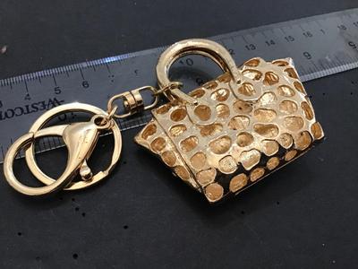 Purse Keychain Pink clear Rhinestone