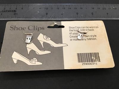 Vintage Shoe clips on Card
