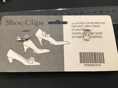 Vintage Shoe clips on Card