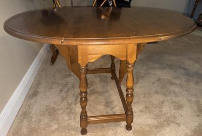 Child Size Chair and Drop Leaf Table With Swing Arms