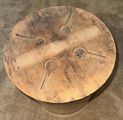 Antique Stoneware 8 Gallon Crock with Original Handpainted Lid