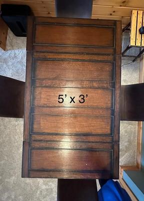 Sale Photo Thumbnail #75: Vintage Drop Leaf Wood Table With Barley Twist Legs.  Chairs are NOT INCLUDED WITH THE TABLE.  Chairs are listed separately.