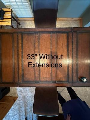 Sale Photo Thumbnail #74: Vintage Drop Leaf Wood Table With Barley Twist Legs.  Chairs are NOT INCLUDED WITH THE TABLE.  Chairs are listed separately.